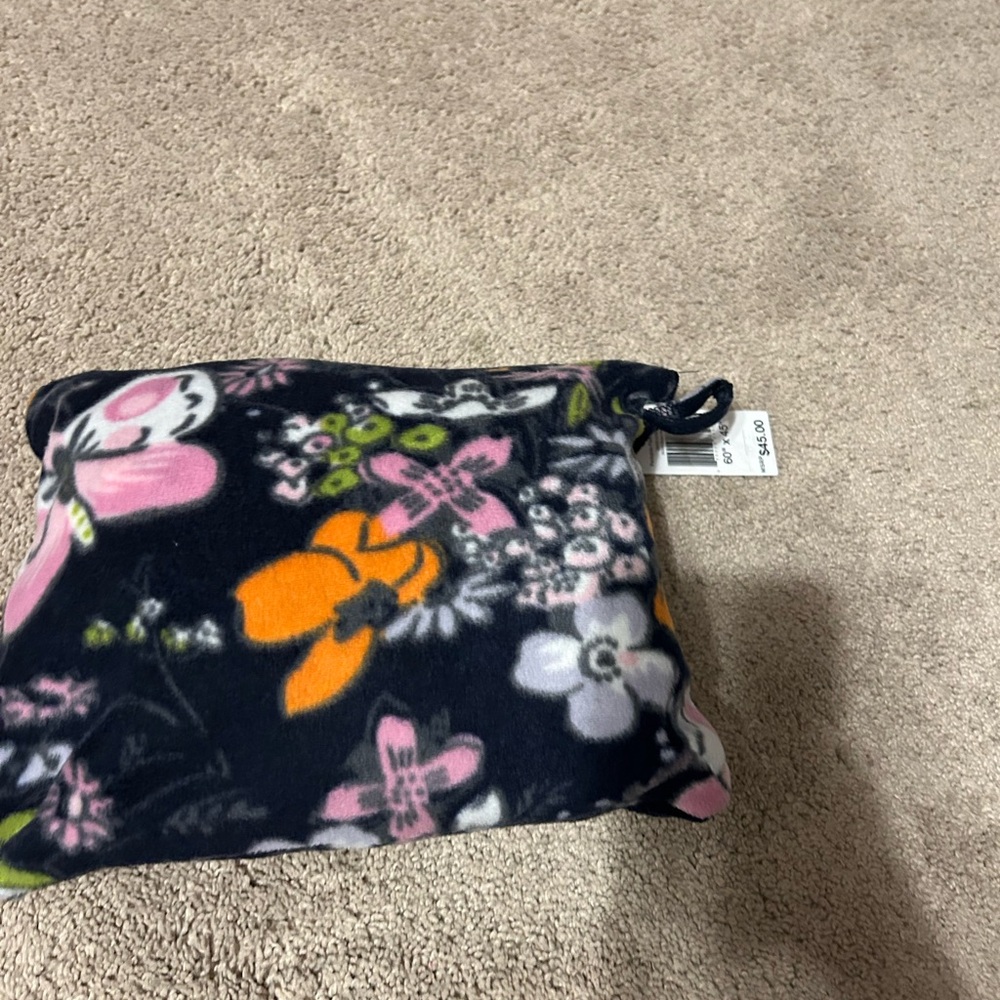 Floral Fleece Throw Pillow